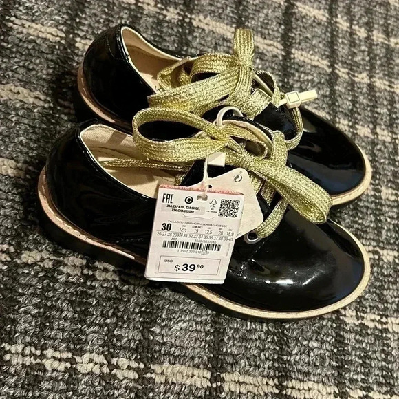 ZARA Patent Leather black kids shoes US Size 12.5 - Picture 9 of 12